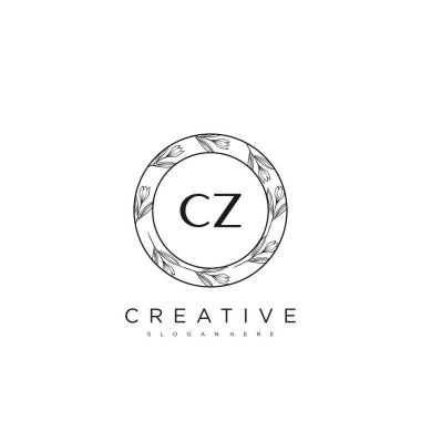 CZ İlk Harf Harfi Logo Şablonu Vektör prim vektörü