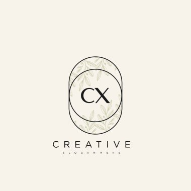 CX İlk Harf Harfi Logo Şablonu Vektör prim vektörü