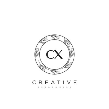 CX İlk Harf Harfi Logo Şablonu Vektör prim vektörü