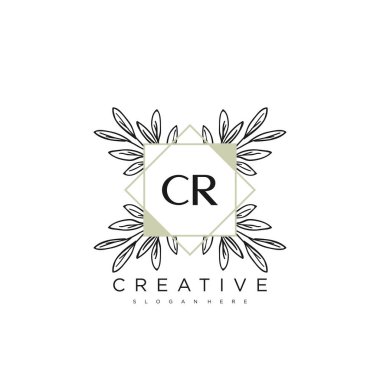 CR İlk Harf Harfi Logo Şablonu Vektör prim vektörü