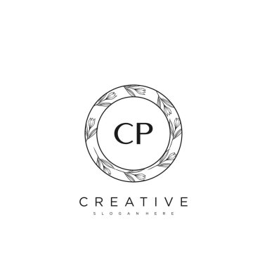 CP İlk Harf Harfi Logo Şablonu Vektör prim vektörü