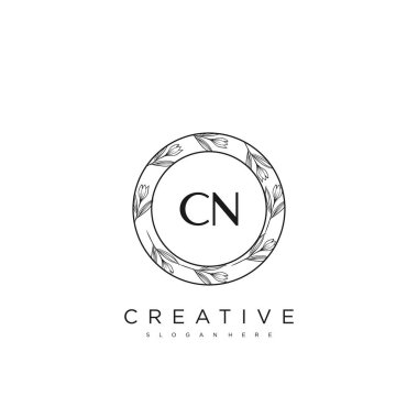 CN İlk Harf Harfi Logo Şablon Vektörü Premium Vektörü