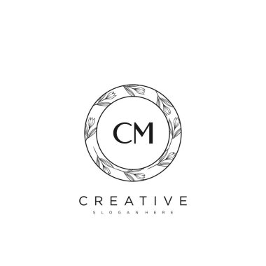 CM İlk Harf Harfi Logo Şablonu Vektör prim vektörü
