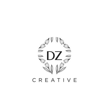 DZ İlk Harf Harfi Logo Şablonu Vektör prim vektörü