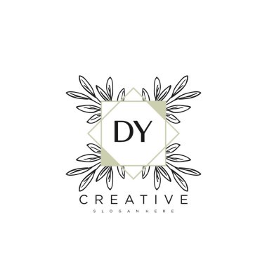 DY İlk Harf Harfi Logo Şablonu Vektör prim vektörü