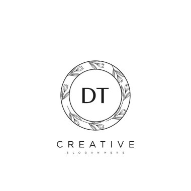 DT İlk Harf Harfi Logo Şablon Vektörü Premium Vektörü