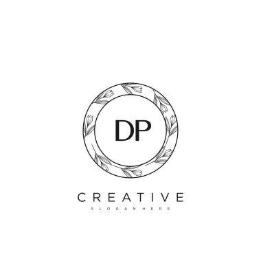 DP İlk Harf Çiçek Logosu Vektör prim vektörü