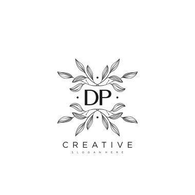 DP İlk Harf Çiçek Logosu Vektör prim vektörü