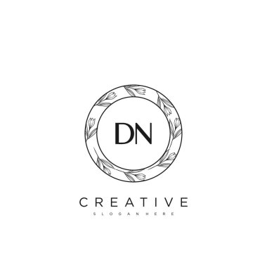 DN İlk Harf Harfi Logo Şablon Vektörü Premium Vektörü