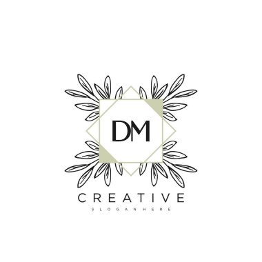DM İlk Harf Harfi Logo Şablon Vektör Premium Vektörü