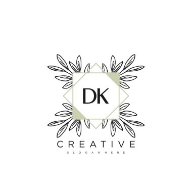 DK İlk Harf Harfi Logo Şablonu Vektör prim vektörü