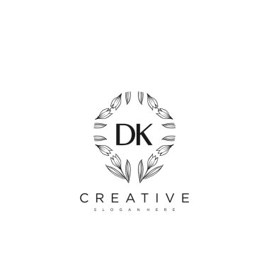 DK İlk Harf Harfi Logo Şablonu Vektör prim vektörü