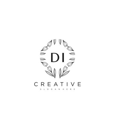 DI İlk Harf Harfi Logo Şablonu Vektör prim vektörü