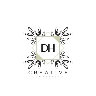 DH İlk Harf Harfi Logo Şablonu Vektör prim vektörü