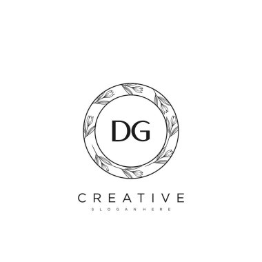 DG İlk Harf Harfi Logo Şablonu Vektör prim vektörü