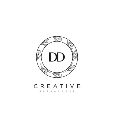 DD Başlangıç Harfi Harfi Logo Şablonu Vektör prim vektörü