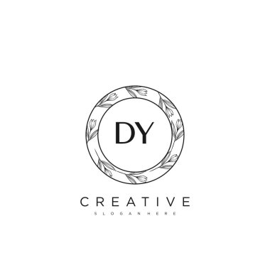 DY İlk Harf Harfi Logo Şablonu Vektör prim vektörü