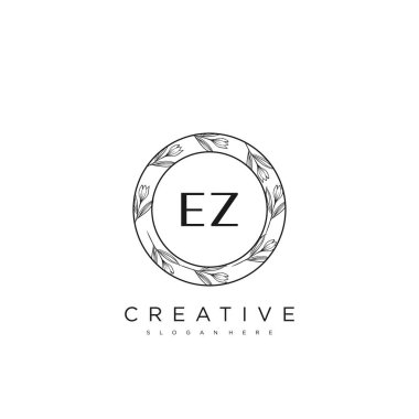 EZ İlk Harf Harfi Logo Şablonu Vektör prim vektörü