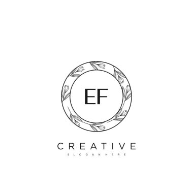 EF İlk Harf Harfi Logo Şablonu Vektör prim vektörü