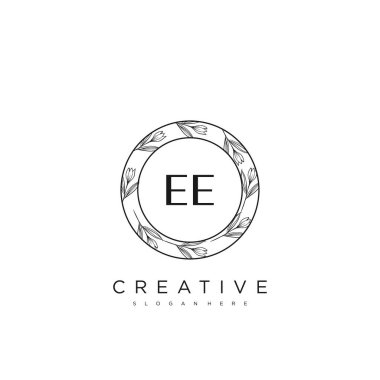 EE İlk Harf Harfi Logo Şablonu Vektör prim vektörü