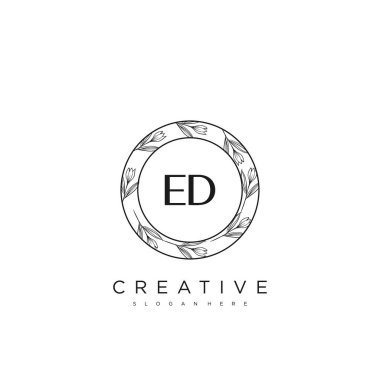 ED İlk Harf Harfi Logo Şablonu Vektör prim vektörü