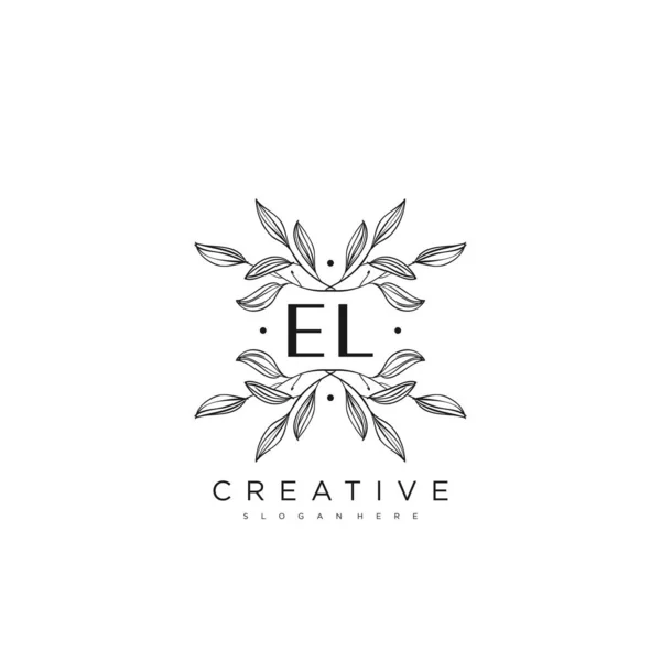 Lettre Initiale Modèle Logo Fleur Vecteur Premium — Image vectorielle