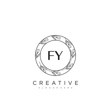 FY İlk Harf Harfi Logo Şablonu Vektör prim vektörü