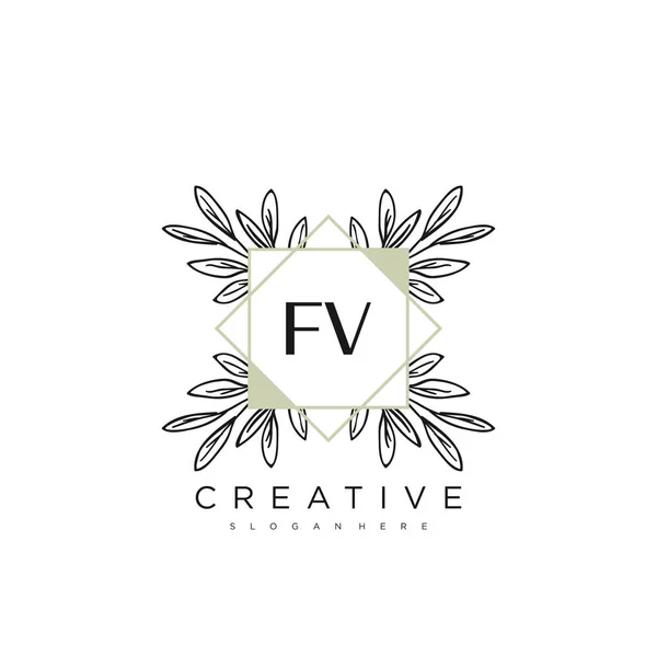Initial Letter Flower Logo Template Vector Premium Vector — Stock Photo, Image
