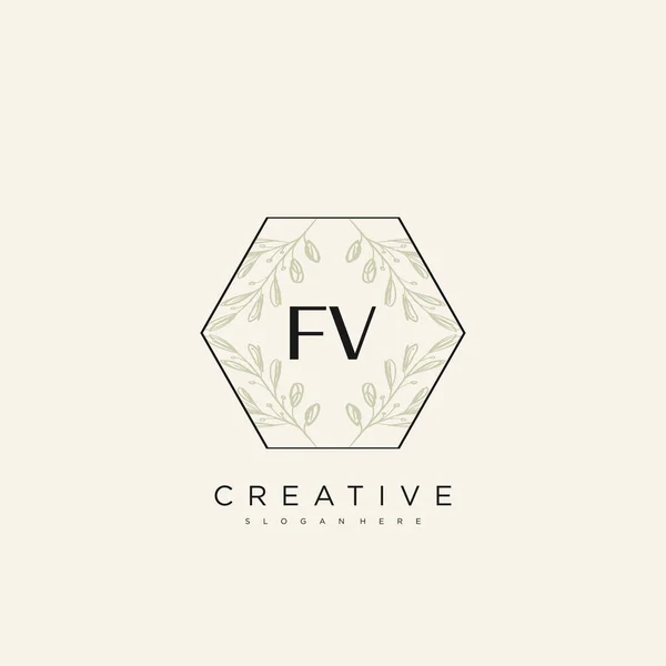 Initial Letter Flower Logo Template Vector Premium Vektor — Stockfoto