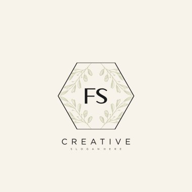 FS İlk Harf Harfi Logo Şablonu Vektör prim vektörü