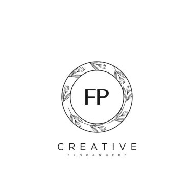 FP İlk Harf Harfi Logo Şablonu Vektör prim vektörü