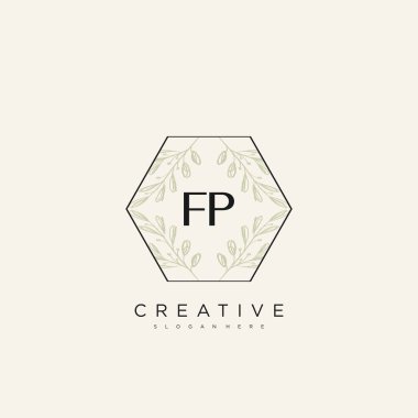 FP İlk Harf Harfi Logo Şablonu Vektör prim vektörü