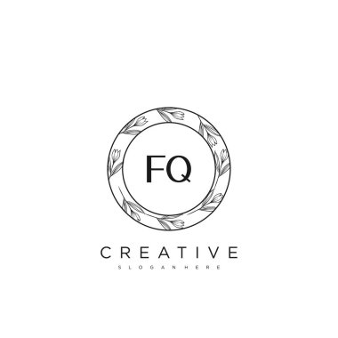 FQ İlk Harf Harfi Logo Şablonu Vektör prim vektörü