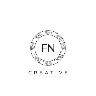 FN İlk Harf Harfi Logo Şablon Vektörü Premium Vektörü