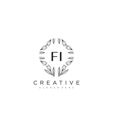 FI İlk Harf Harfi Logo Şablonu Vektör prim vektörü