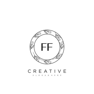 FF Başlangıç Harfi Harfi Logo Şablon Vektörü premium vektörü