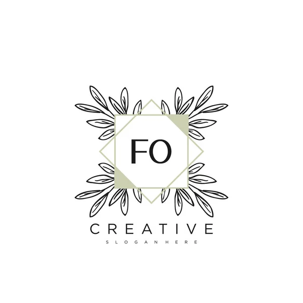 Lettera Iniziale Fiore Logo Template Vettore Premium Vettoriale — Foto Stock