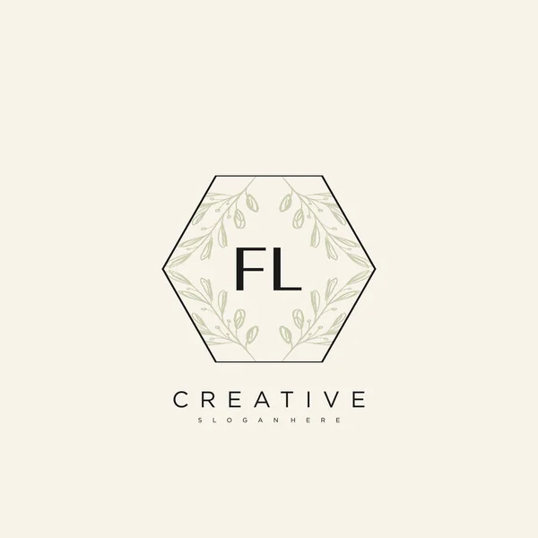 Initial Letter Flower Logo Template Vector Premium Vector — Stock Photo, Image