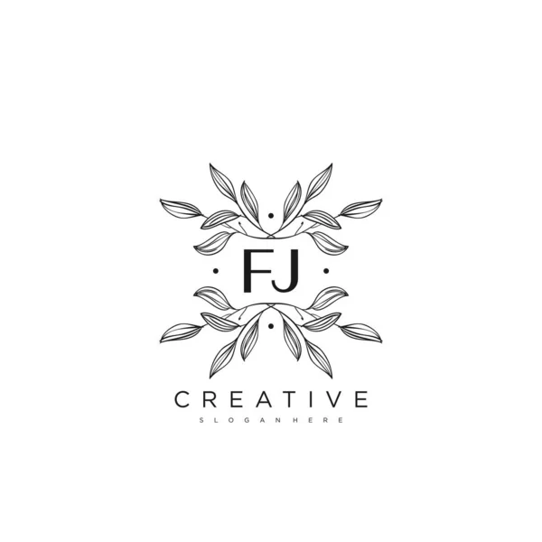 Carta Inicial Flor Logo Plantilla Vector Premium Vector — Foto de Stock