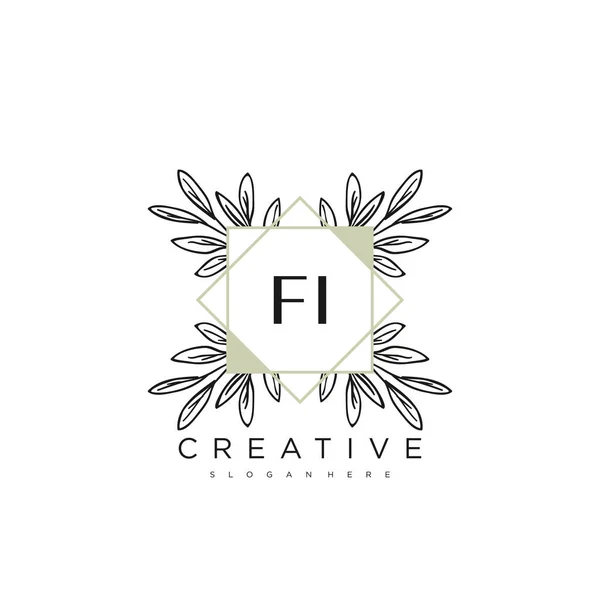 Carta Inicial Flor Logo Plantilla Vector Premium Vector —  Fotos de Stock