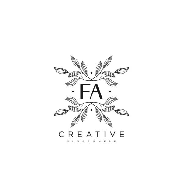 Initial Letter Flower Logo Template Vector Premium Vektor — Stockfoto