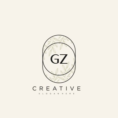 GZ İlk Harf Harfi Logo Şablon Vektörü Premium Vektörü