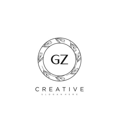 GZ İlk Harf Harfi Logo Şablon Vektörü Premium Vektörü