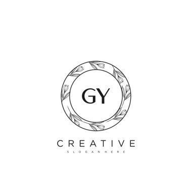 GY İlk Harf Harfi Logo Şablonu Vektör prim vektörü