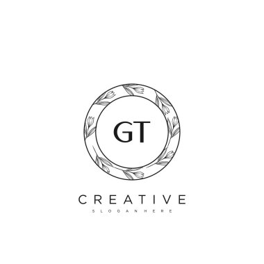 GT İlk Harf Harfi Logo Şablon Vektörü Premium Vektörü