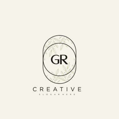 GR İlk Harf Harfi Logo Şablonu Vektör prim vektörü