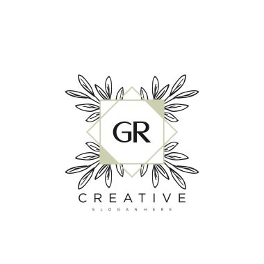 GR İlk Harf Harfi Logo Şablonu Vektör prim vektörü