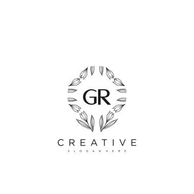 GR İlk Harf Harfi Logo Şablonu Vektör prim vektörü