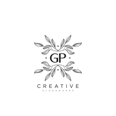 GP İlk Harf Harfi Logo Şablon Vektörü Premium Vektörü