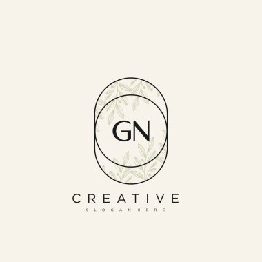 GN İlk Harf Harfi Logo Şablon Vektörü Premium Vektörü